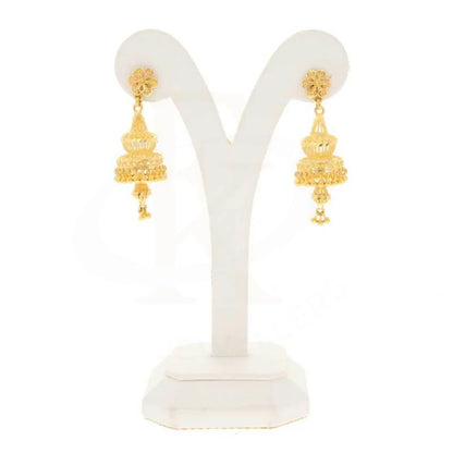 Gold Dome Shaped Jhumka Drop Earrings 22Kt - Fkjern22K2971