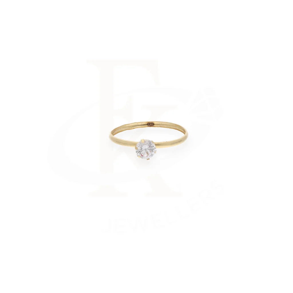 Gold Double Band Solitaire Ring 18Kt - Fkjrn18K8055 Rings