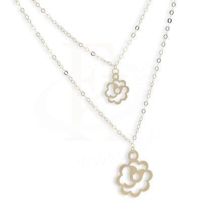 Gold Double Flower Necklace 18Kt - Fkjnkl18Km5301 Necklaces