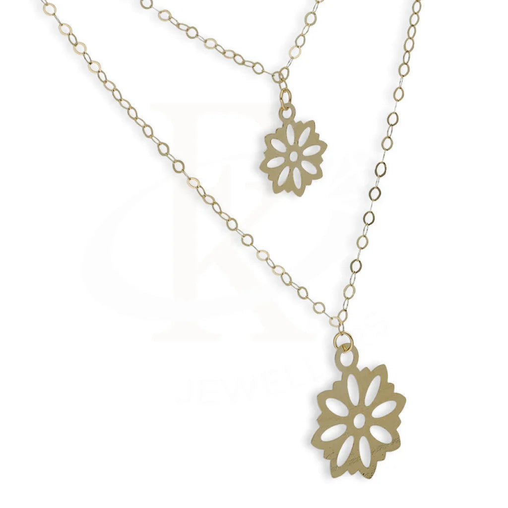 Gold Double Flower Necklace 18Kt - Fkjnkl18Km5311 Necklaces