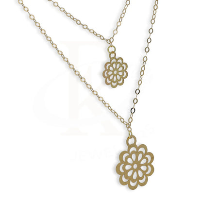 Gold Double Flower Necklace 18Kt - Fkjnkl18Km5313 Necklaces