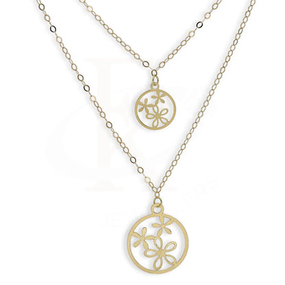 Gold Double Flowers Necklace 18Kt - Fkjnkl18Km5307 Necklaces