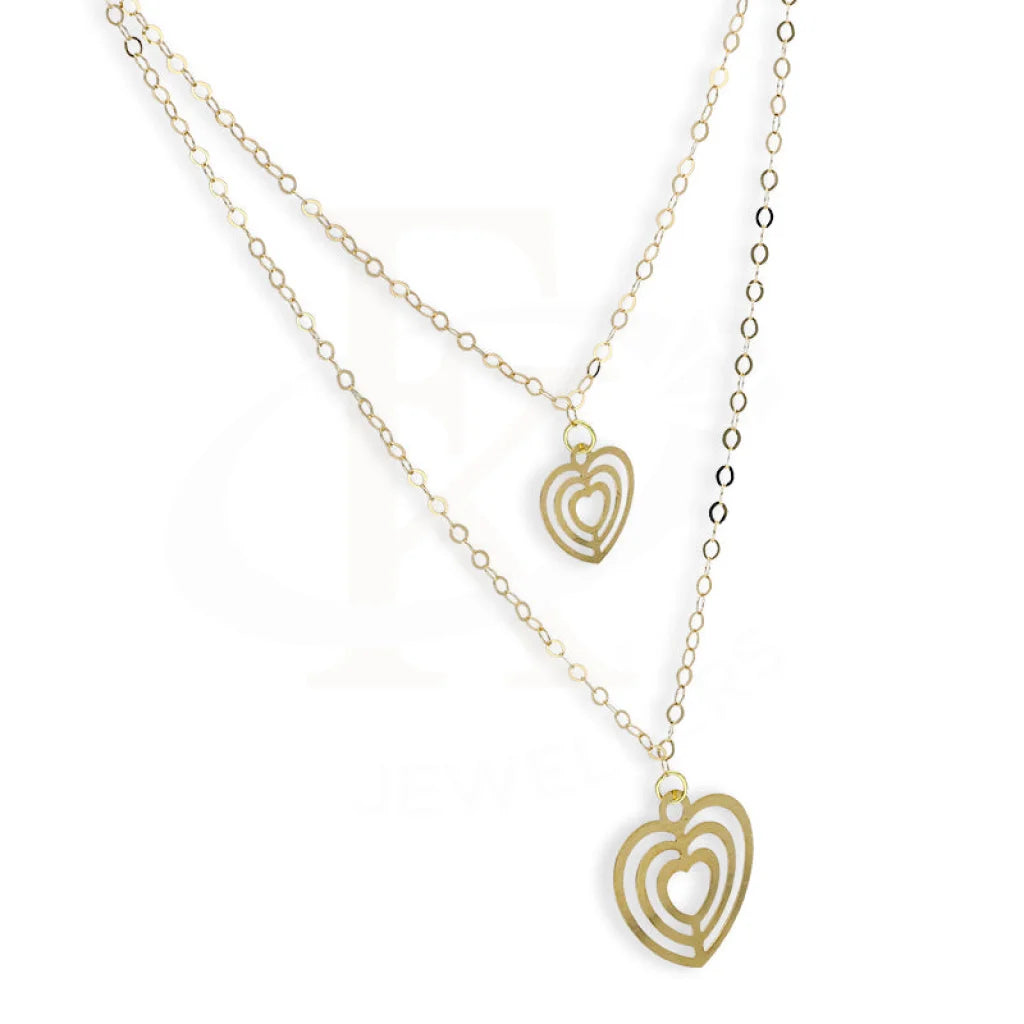 Gold Double Heart Necklace 18Kt - Fkjnkl18Km5302 Necklaces