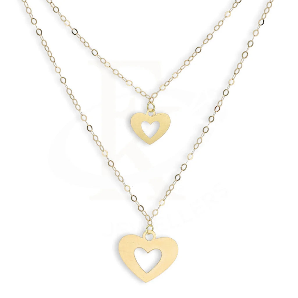 Gold Double Heart Necklace 18Kt - Fkjnkl18Km5304 Necklaces