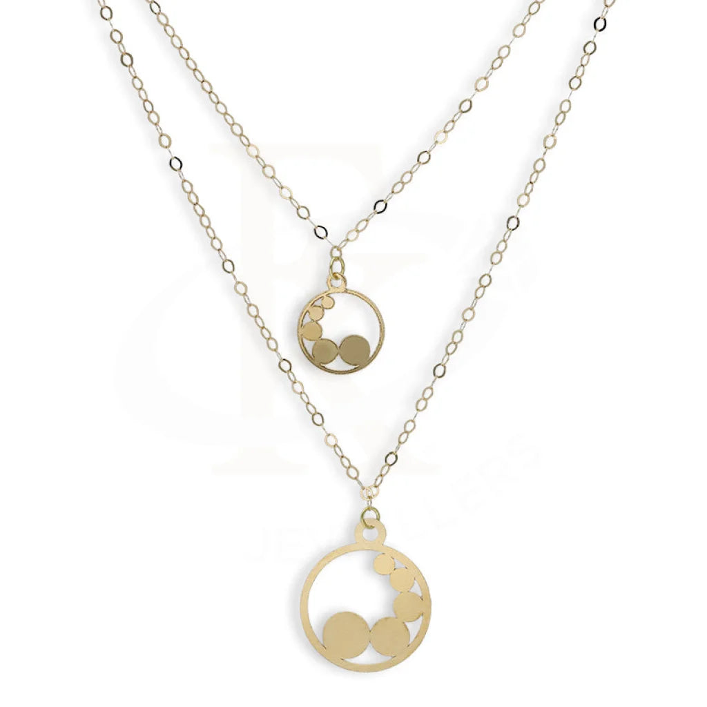 Gold Double Round Shaped Necklace 18Kt - Fkjnkl18Km5308 Necklaces