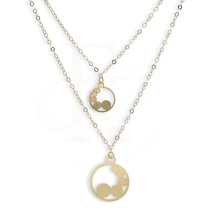 Gold Double Round Shaped Necklace 18Kt - Fkjnkl18Km5308 Necklaces