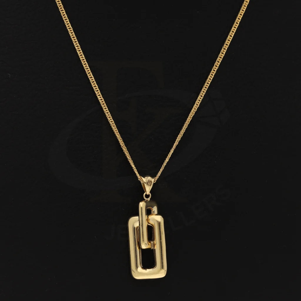 Gold Double Square Necklace 18Kt - Fkjnkl18K8329 Necklaces