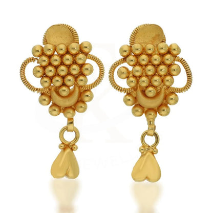 Gold Drop Earrings 22Kt - Fkjern1464