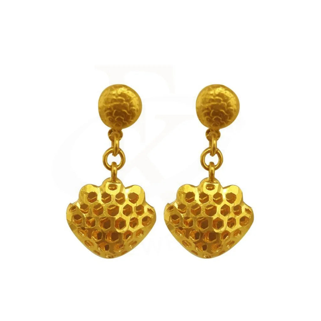 Gold Drop Earrings 22Kt - Fkjern1621