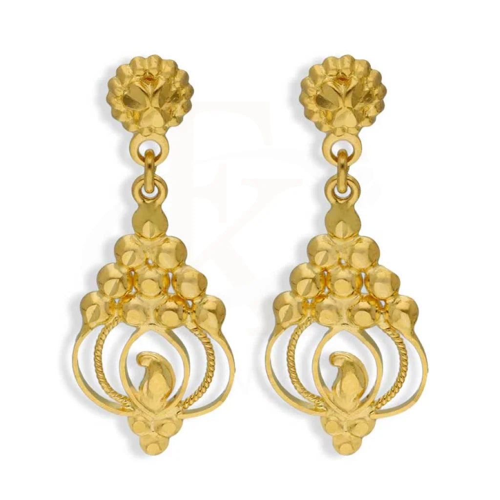 Gold Drop Earrings 22Kt - Fkjern22K2722