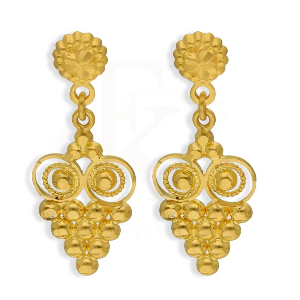 Gold Drop Earrings 22Kt - Fkjern22K2725