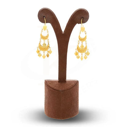 Gold Drop Earrings 22Kt - Fkjern22K2962