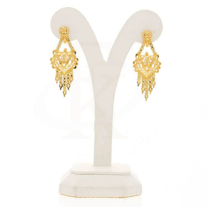 Gold Drop Earrings 22Kt - Fkjern22K2990
