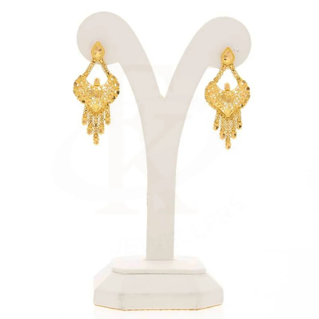 Gold Drop Earrings 22Kt - Fkjern22K2995