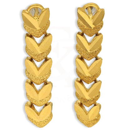Gold Drop Earrings 22Kt - Fkjern22K3161