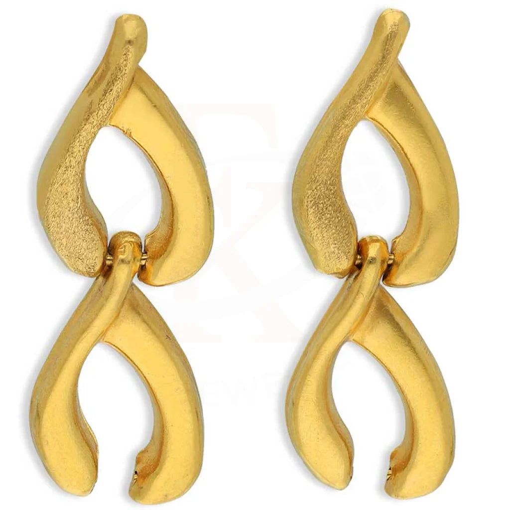 Gold Drop Earrings 22Kt - Fkjern22K3162