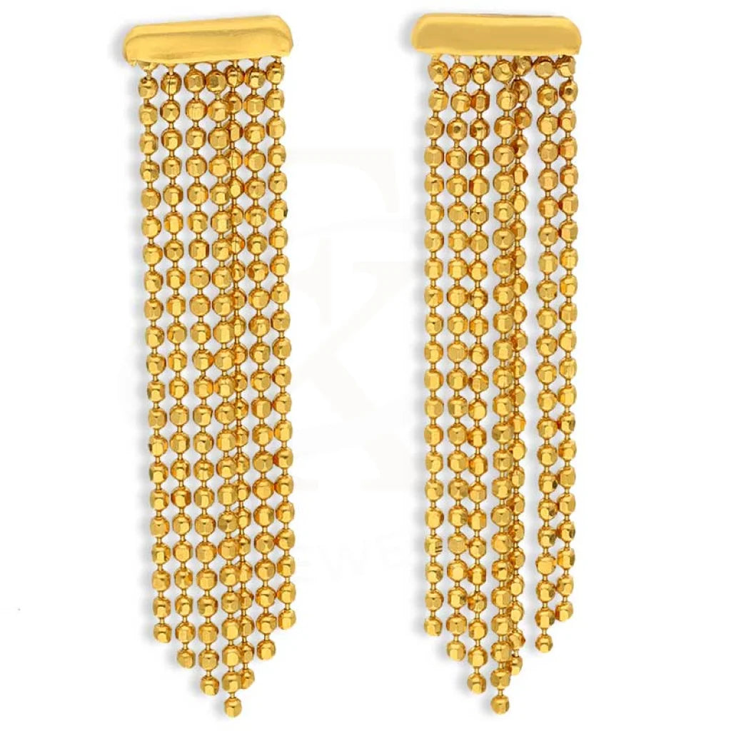 Gold Drop Earrings 22Kt - Fkjern22K3169