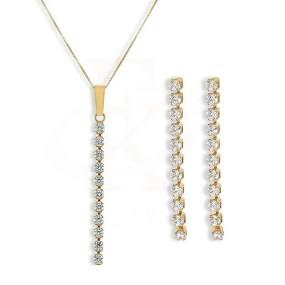 Gold Drop Pendant Set (Necklace And Earrings) 18Kt - Fkjnklst18K2423 Sets