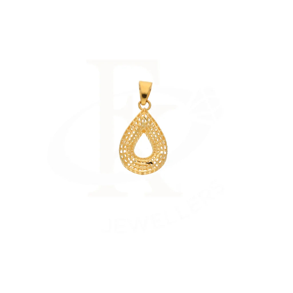 Gold Drop Shaped Pendant 21Kt - Fkjpnd21Km8419 Pendants