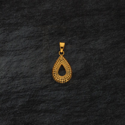 Gold Drop Shaped Pendant 21Kt - Fkjpnd21Km8419 Pendants