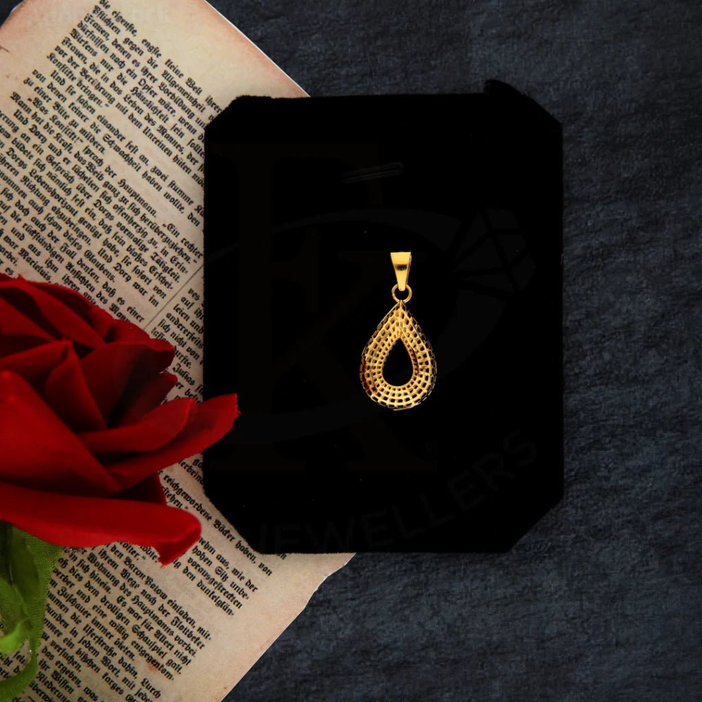 Gold Drop Shaped Pendant 21Kt - Fkjpnd21Km8419 Pendants