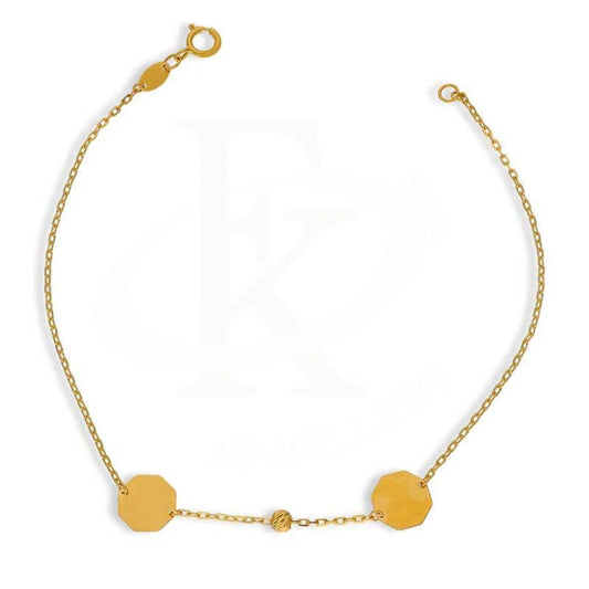 Gold Dual Hexagon Shaped Bracelet 21Kt - Fkjbrl21K2948 Bracelets