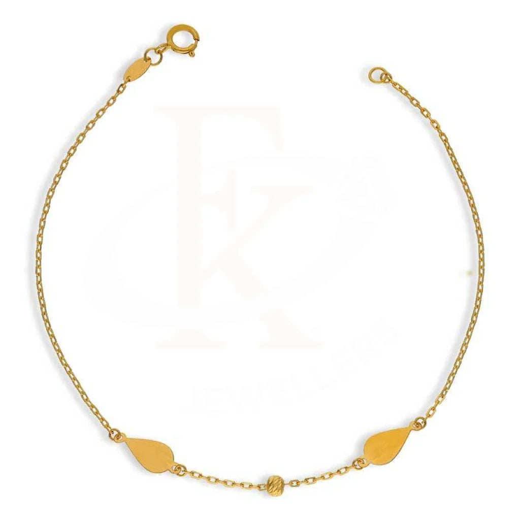 Gold Dual Pear Shaped Bracelet 21Kt - Fkjbrl21K2949 Bracelets