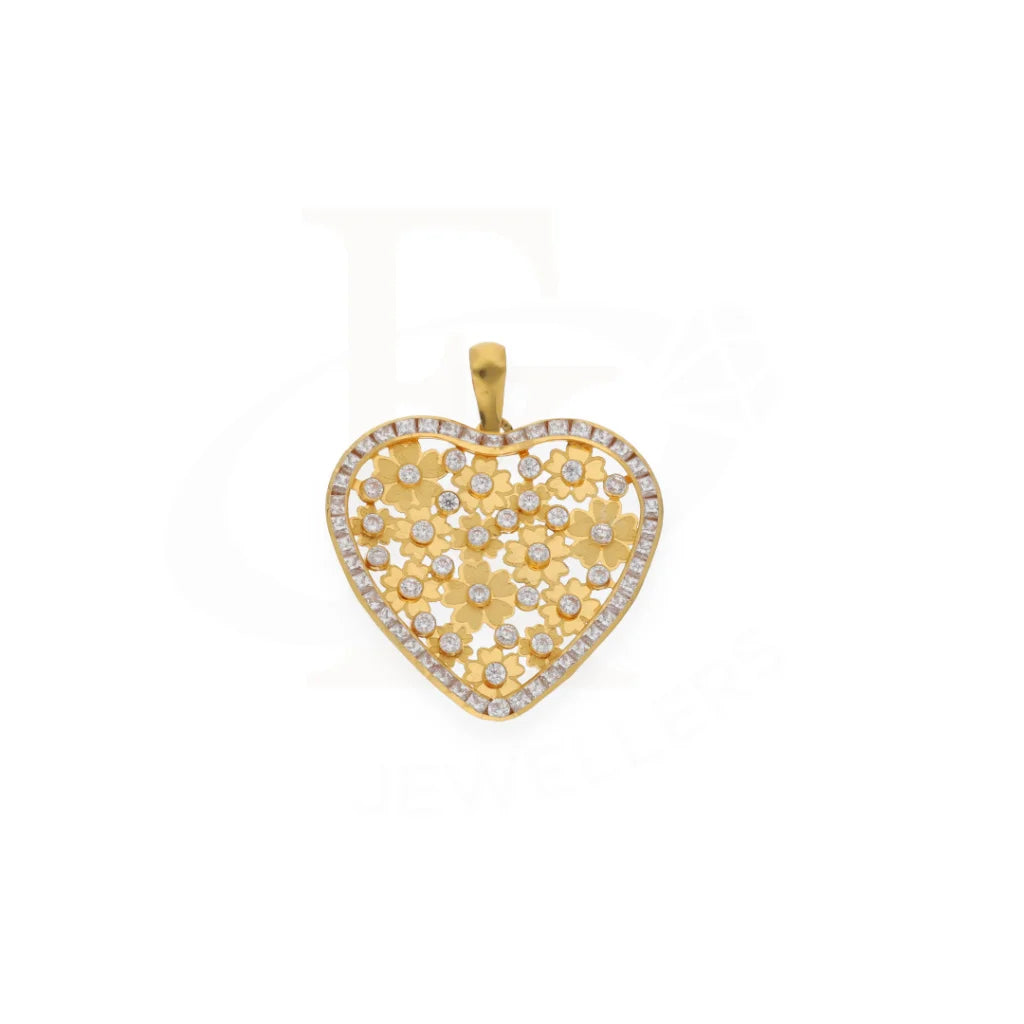 Dual Tone Gold Heart Pendant 21Kt - Fkjpnd21K7573 Pendants