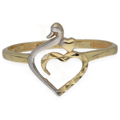 Gold Dual Tone Heart Shaped Ring 18Kt - Fkjrn18K7342 Rings