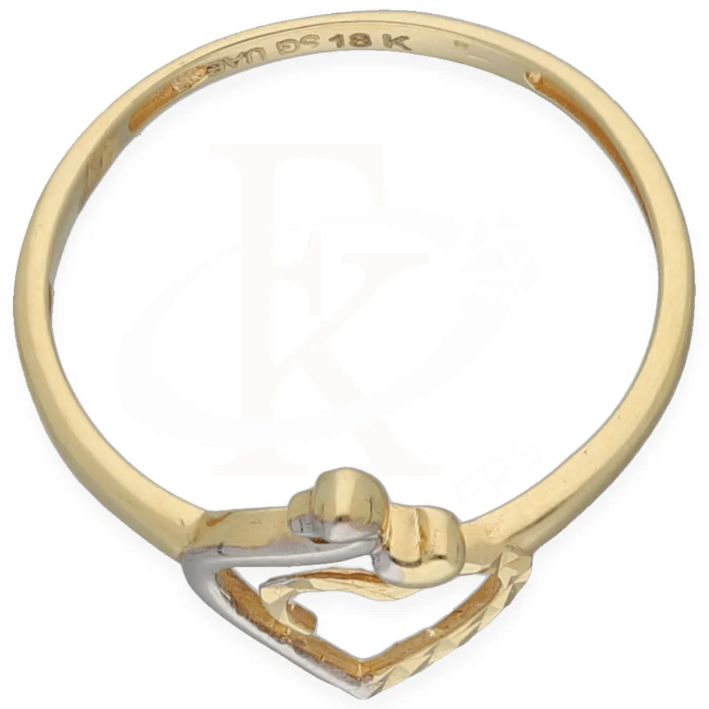 Gold Dual Tone Heart Shaped Ring 18Kt - Fkjrn18K7342 Rings