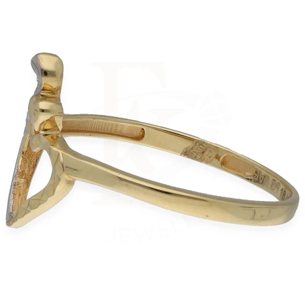 Gold Dual Tone Heart Shaped Ring 18Kt - Fkjrn18K7342 Rings