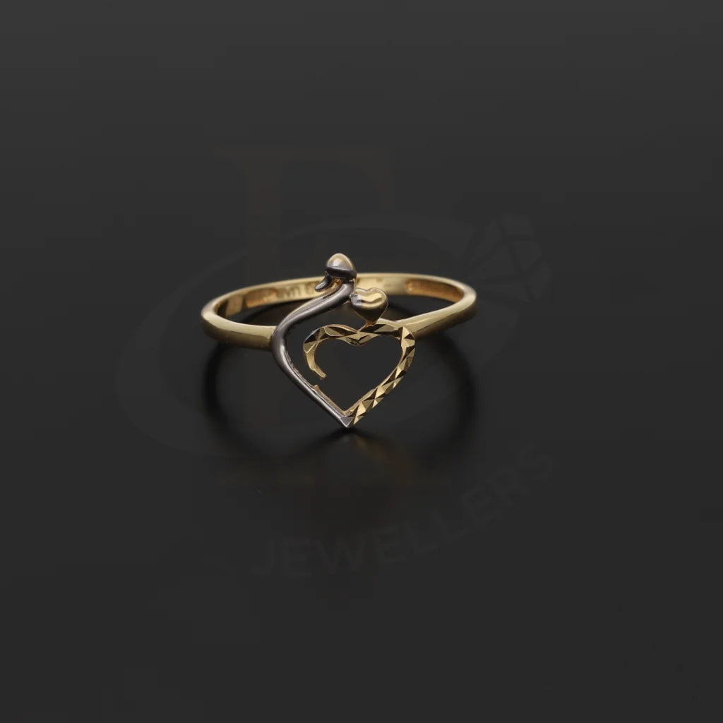 Gold Dual Tone Heart Shaped Ring 18Kt - Fkjrn18K7342 Rings