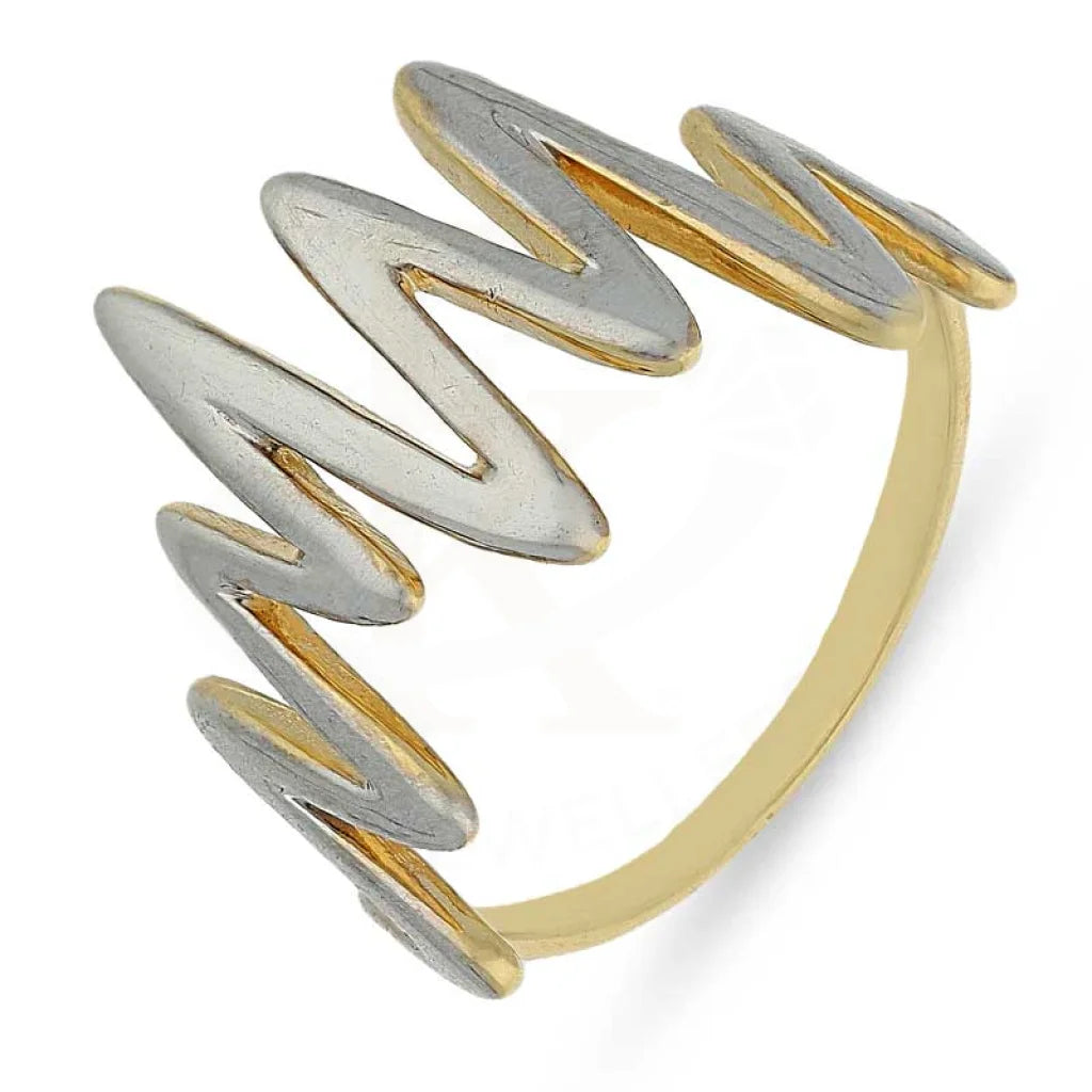 Gold Dual Tone Heartbeat Shaped Ring 18Kt - Fkjrn18K2567 Rings