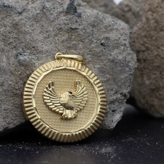 Gold Eagle Shaped Pendant 18Kt - Fkjpnd18K8321 Pendants