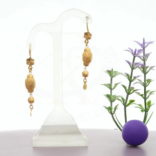 Gold Elegant Earrings 21Kt - Fkjern21K7765