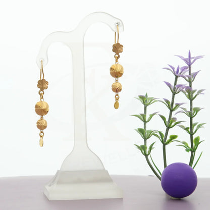 Gold Elegant Earrings 21Kt - Fkjern21K7768