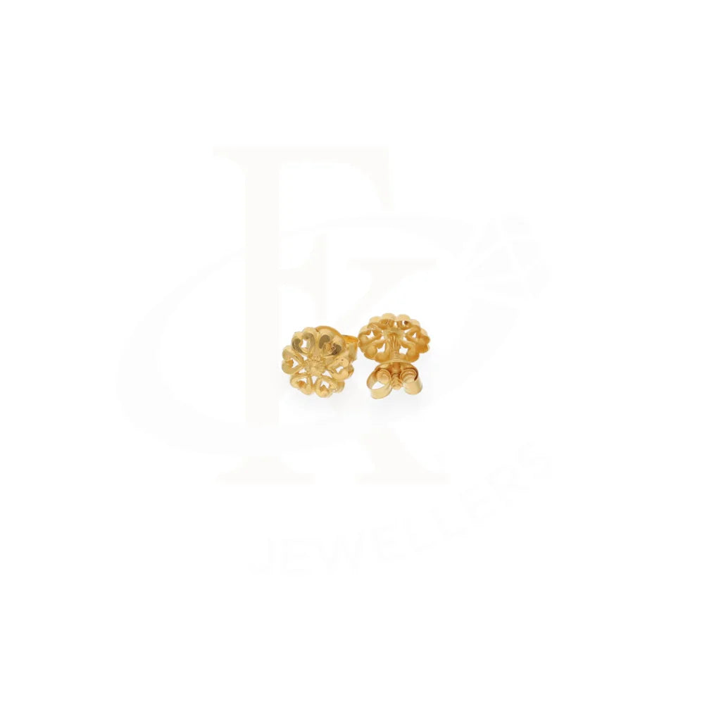 Gold Ethnic Heart Earrings 18Kt - Fkjern18K8228