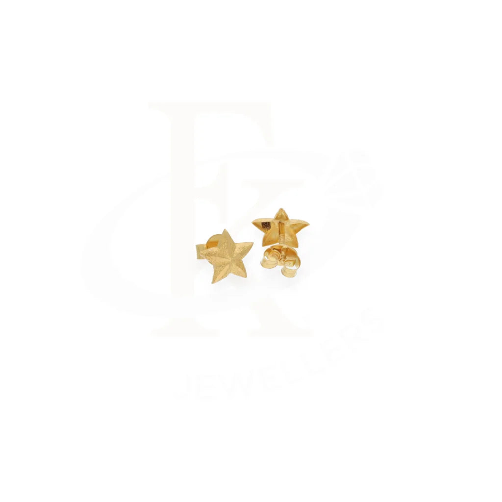 Gold Ethnic Star Earrings 18Kt - Fkjern18K8230