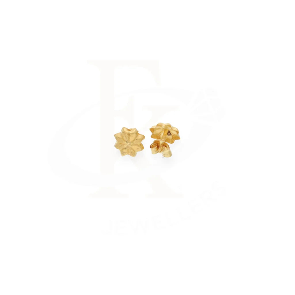 Gold Ethnic Style Flower Earrings 18Kt - Fkjern18K8226