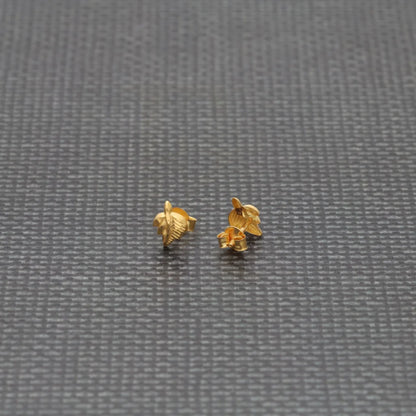 Gold Ethnic Style Leave Earrings 18Kt - Fkjern18K8225