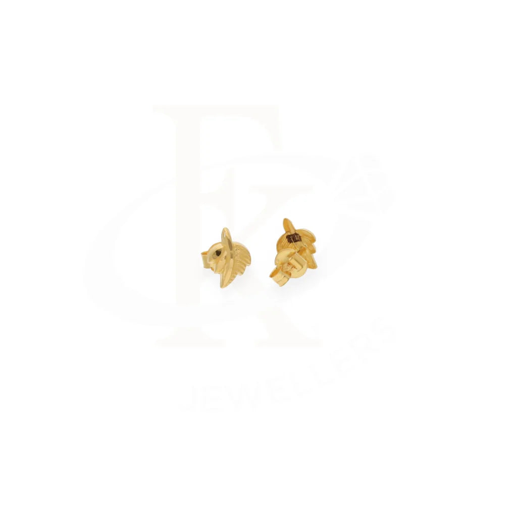 Gold Ethnic Style Leave Earrings 18Kt - Fkjern18K8225