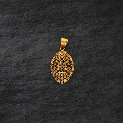 Gold Eye Shaped Design Pendant 21Kt - Fkjpnd21Km8375 Pendants