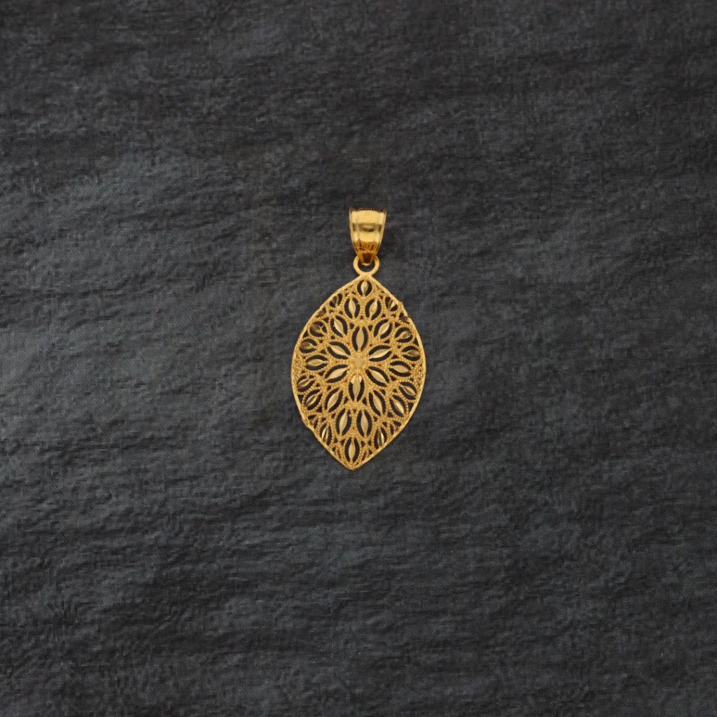 Gold Eye Shaped Design Pendant 21Kt - Fkjpnd21Km8385 Pendants