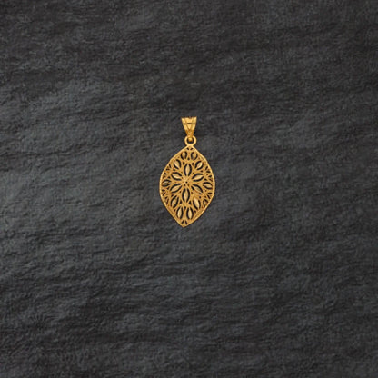 Gold Eye Shaped Design Pendant 21Kt - Fkjpnd21Km8390 Pendants