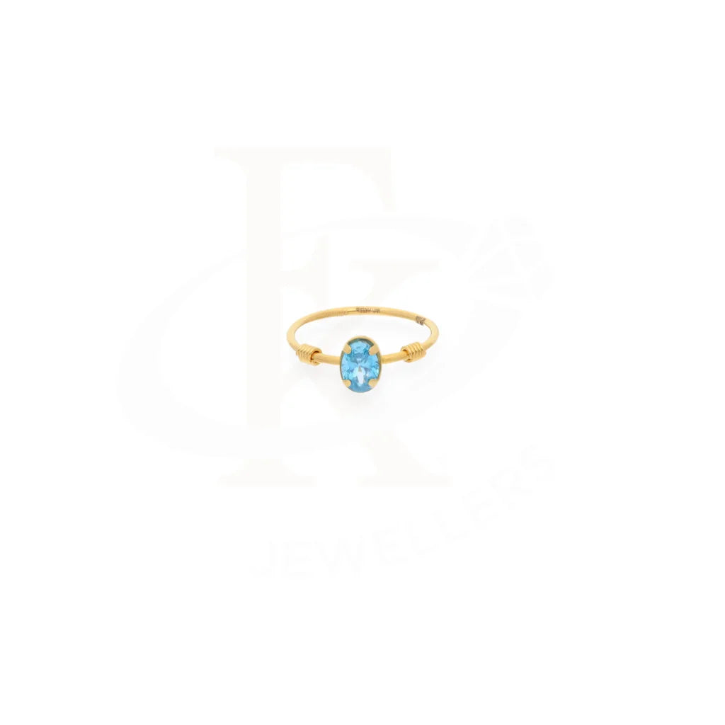 Gold Fine Blue Crystal Ring 21Kt - Fkjrn21Km8118 Rings