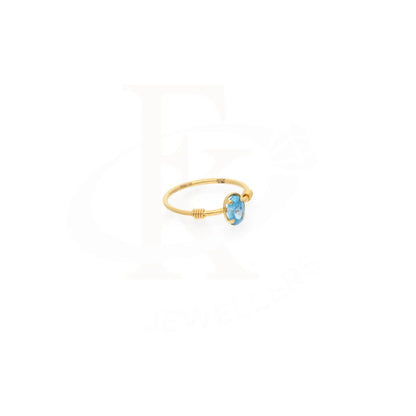 Gold Fine Blue Crystal Ring 21Kt - Fkjrn21Km8118 Rings