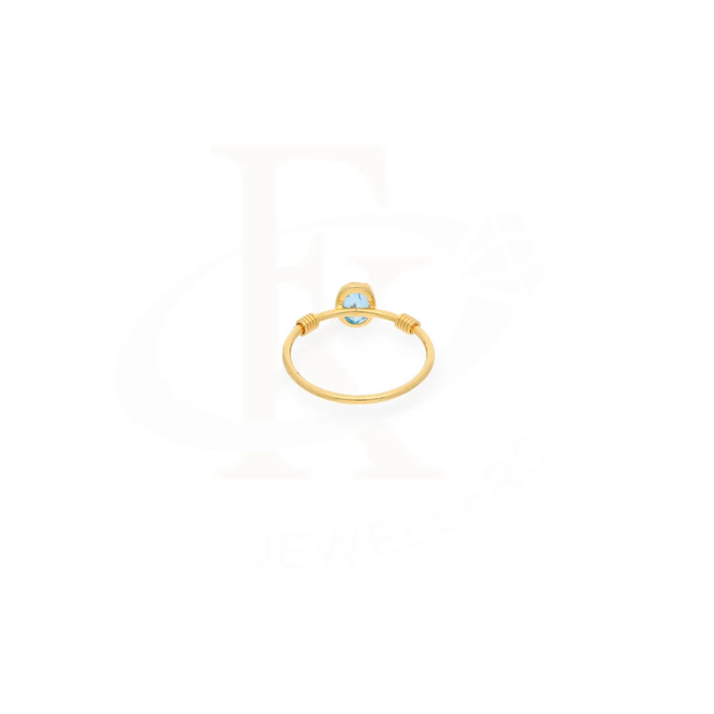 Gold Fine Blue Crystal Ring 21Kt - Fkjrn21Km8118 Rings