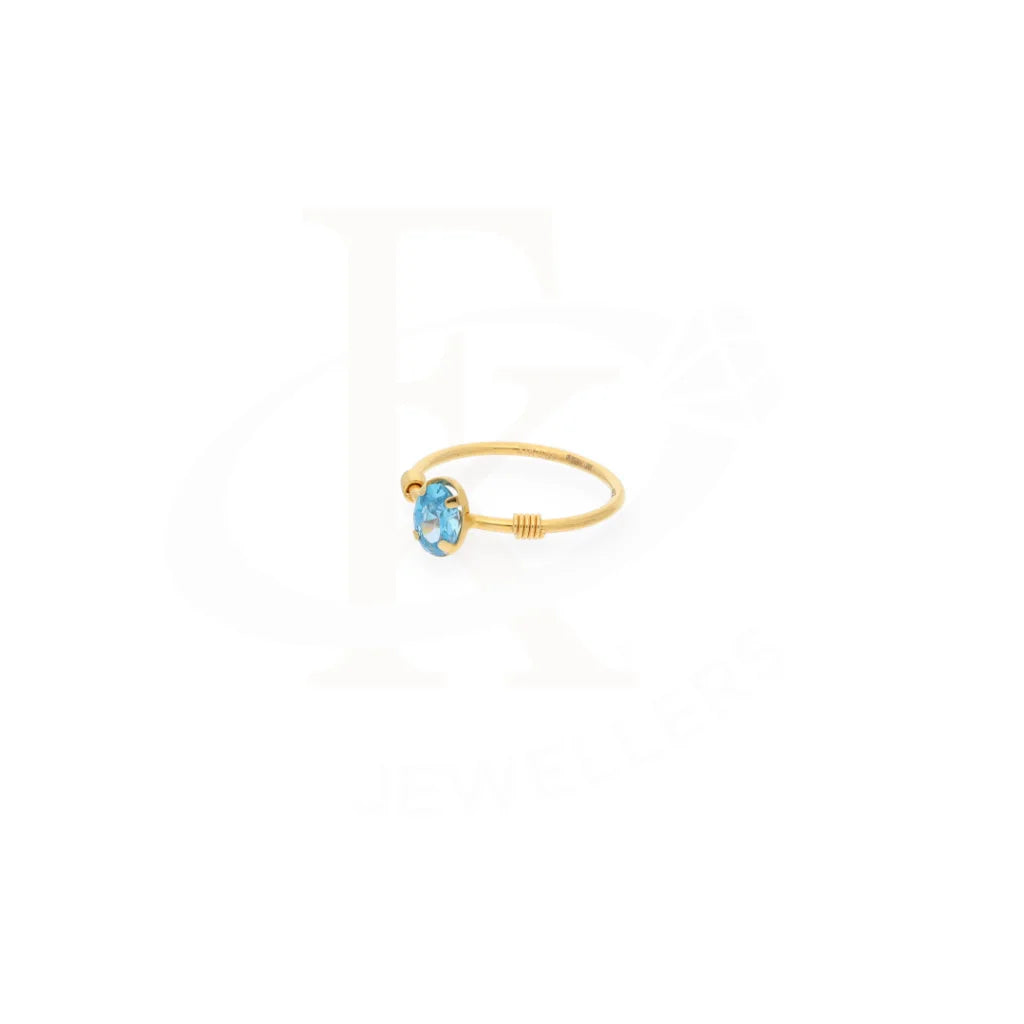 Gold Fine Blue Crystal Ring 21Kt - Fkjrn21Km8118 Rings