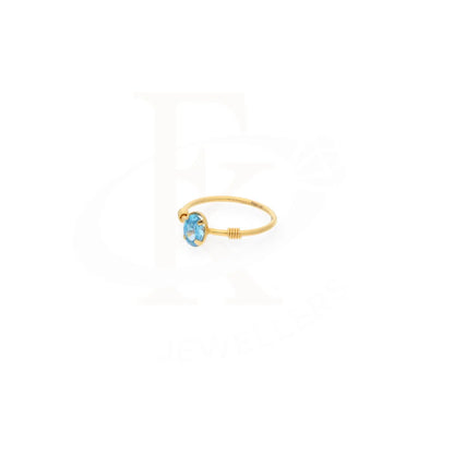 Gold Fine Blue Crystal Ring 21Kt - Fkjrn21Km8118 Rings