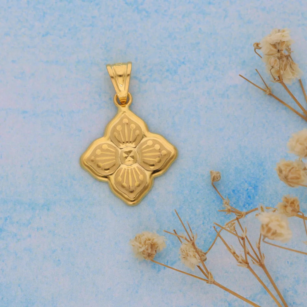 Gold Floral Design Pendant 21Kt - Fkjpnd21Km8613 Pendants